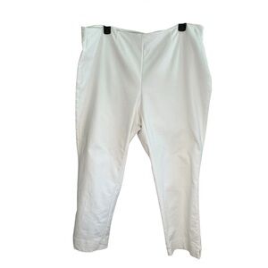 CHARTER CLUB Pant Shop White Stretch Pants Side Zip Women’s 14W Cotton Blend